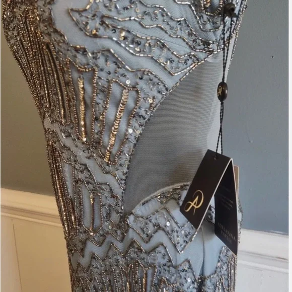 NWT Adrianna Papell Formal Beaded Gown~ Pink Sapphire